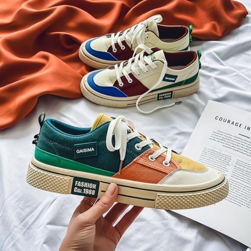 Men Colorful Canvas Casual Shoes Couple Board Shoes Summer Fashion Sneakers Fashion Men Comfort Flat Vulcanized Shoes Breathable