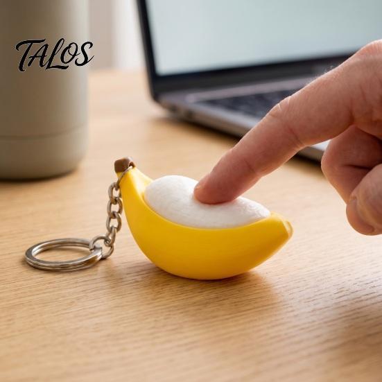 Unique Bag Decoration 3D Printed Fruit Fidget Clicker Toy with Mechanical Press, Stress Relief Keychain, Cute Vegetable Charms Sensory for Teens