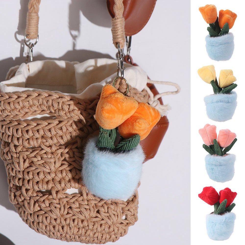 

Plush Tulip Flower Potted Plant Plush Flower Key Ring Stuffed Tulip Flower Pendant Student помаранчевий