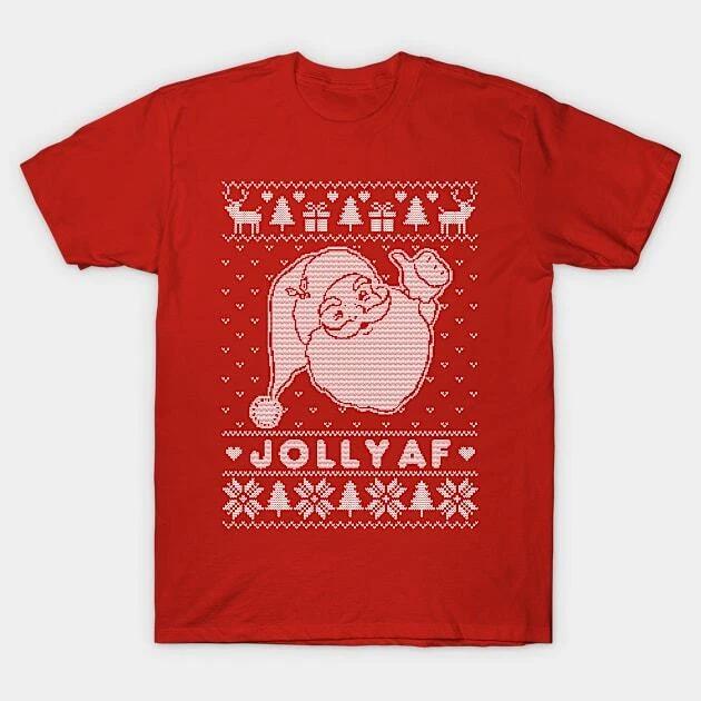 JOLLY AF Ugly Christmas Sweater Made in Australia T-Shirt L