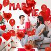 Marry me Red Balloon Set Simulation Rose Petals Heart shaped Balloon Valentine's Day Confession Proposal Decoration