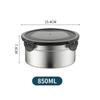 Stainless Steel Food Container Fresh Keeping Box Sealed Lid Crisper Lunch Meal Prep Storage Fridge Kitchen Set Round Square Bowl
