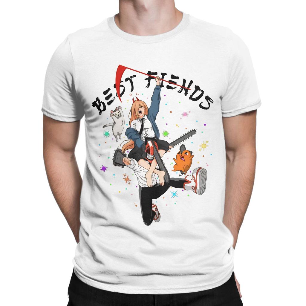 Makima Reze Vintage Anime T Shirts Men Pure Cotton Creative T-Shirt O Neck  Tees Short Sleeve Clothes New Arrival