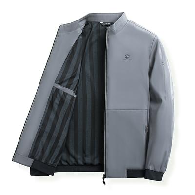 New Business Middle-aged Spring and Autumn Casual Coat Men's Dad Top Middle-aged and Elderly Baseball Collar Jacket