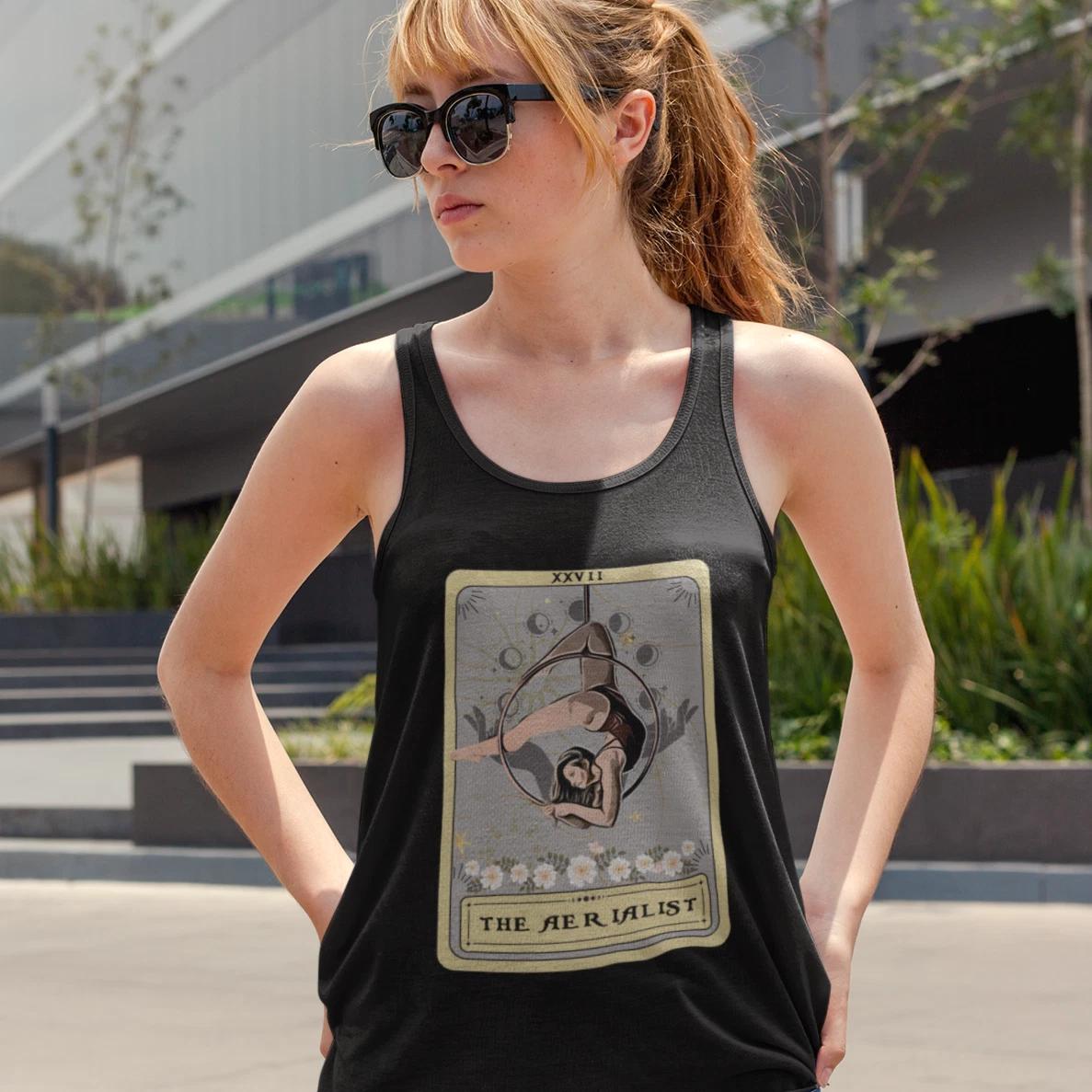 The Aerialist Tarot Card Tank Top, Aerial Hoop T-shirt 2XL