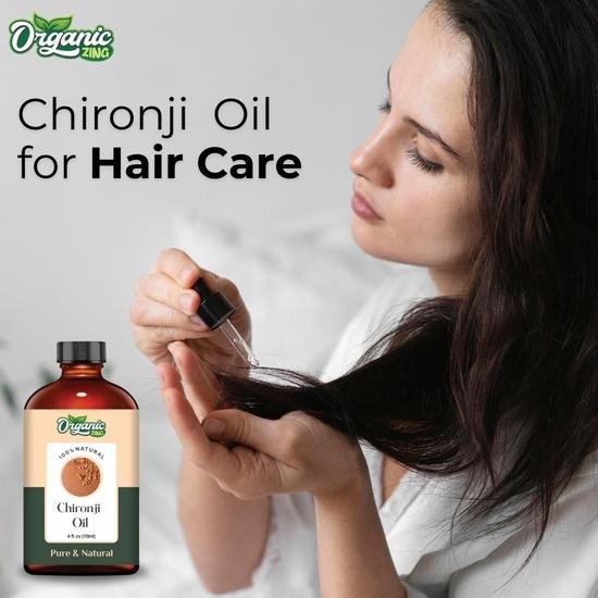 Organic Zing Chironji (Buchanania Lanzan) Oil | Pure & Natural Essential Oil for Skincare, Hair Care, & Massage - 118ml/3.99fl Oz