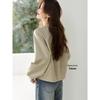 La Chapelle Women's Petite Relaxed Short Round Neck Sweatshirt