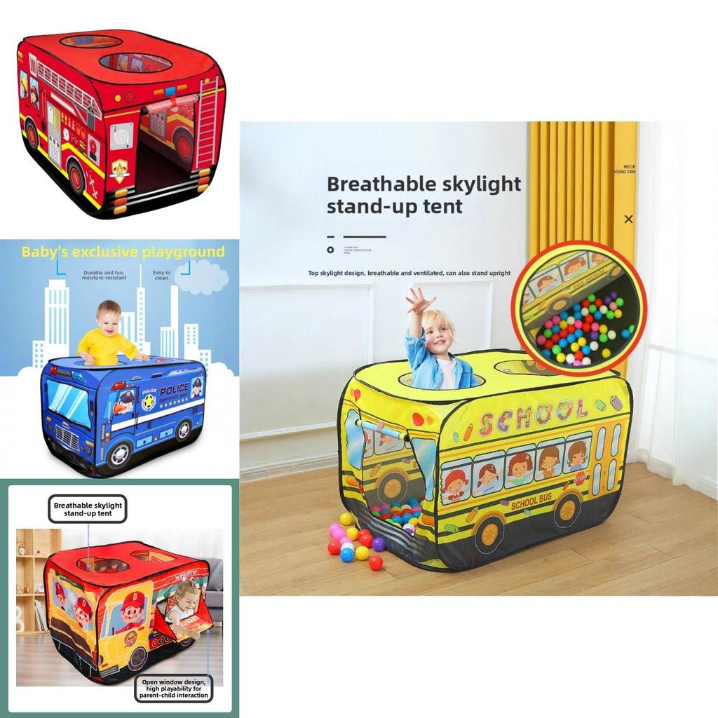 Ice Cream Car Foldable Play Tent With Ocean Ball Pool For Kids Indoor Fun