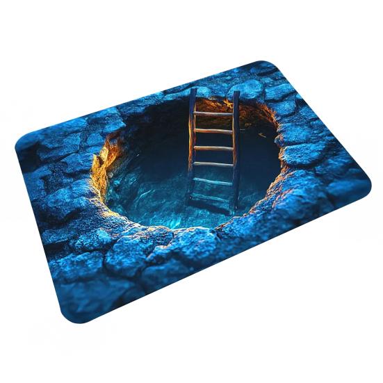 Floor Mat 3D Floor Strong Water Absorption Mat with Visual Effect Non-Slip Quick Drying Bathroom