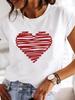 Summer Fashion Women Stylish Casual Love Heart Graphic Short Sleeve Print Tee Graphic 2000s Y2k Clothes Free Clothing Clearance