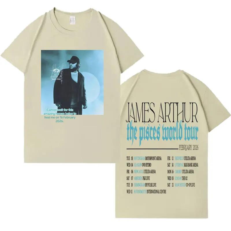 

James Arthur 2026 Fashion Album Mens TShirt Double Sided Print Casual Aesthetic Loose TShirt Comfortable Short Sleeve Fan 4XL