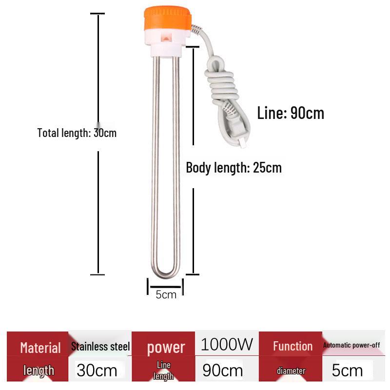 Electric Heating Rod for Quick Water Boiling - Ideal for Student Dorms and Low-Power Use