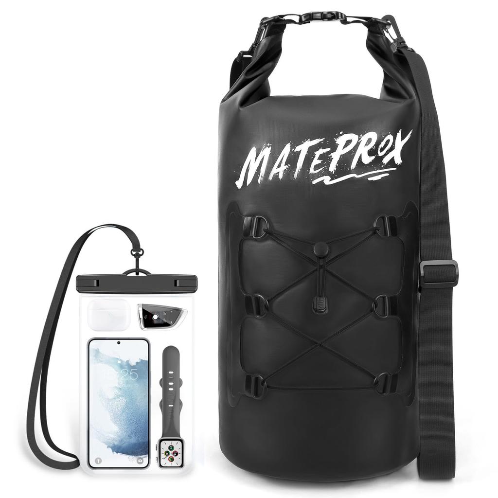 MATEPROX Waterproof Dry Fully Large Includes Waterproof Perfect for and Outdoor Activities Bag, 10L/20L Drum-Shaped, Waterproof, Foldable,