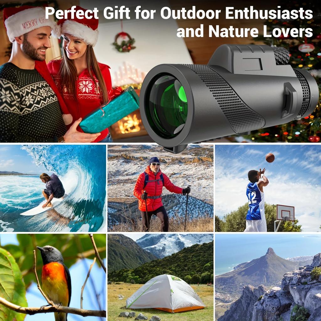 Monocular 80x100 Portable Zoom HD Telescope Long Distance Mini Powerful Telescope for Hunting Outdoor Camping Hiking Sports