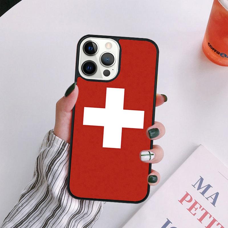 Switzerland Swiss Flag Phone Case For iPhone 17 Air 16 15 14 13 12 11 Pro Max Plus Max Cover Shell coque