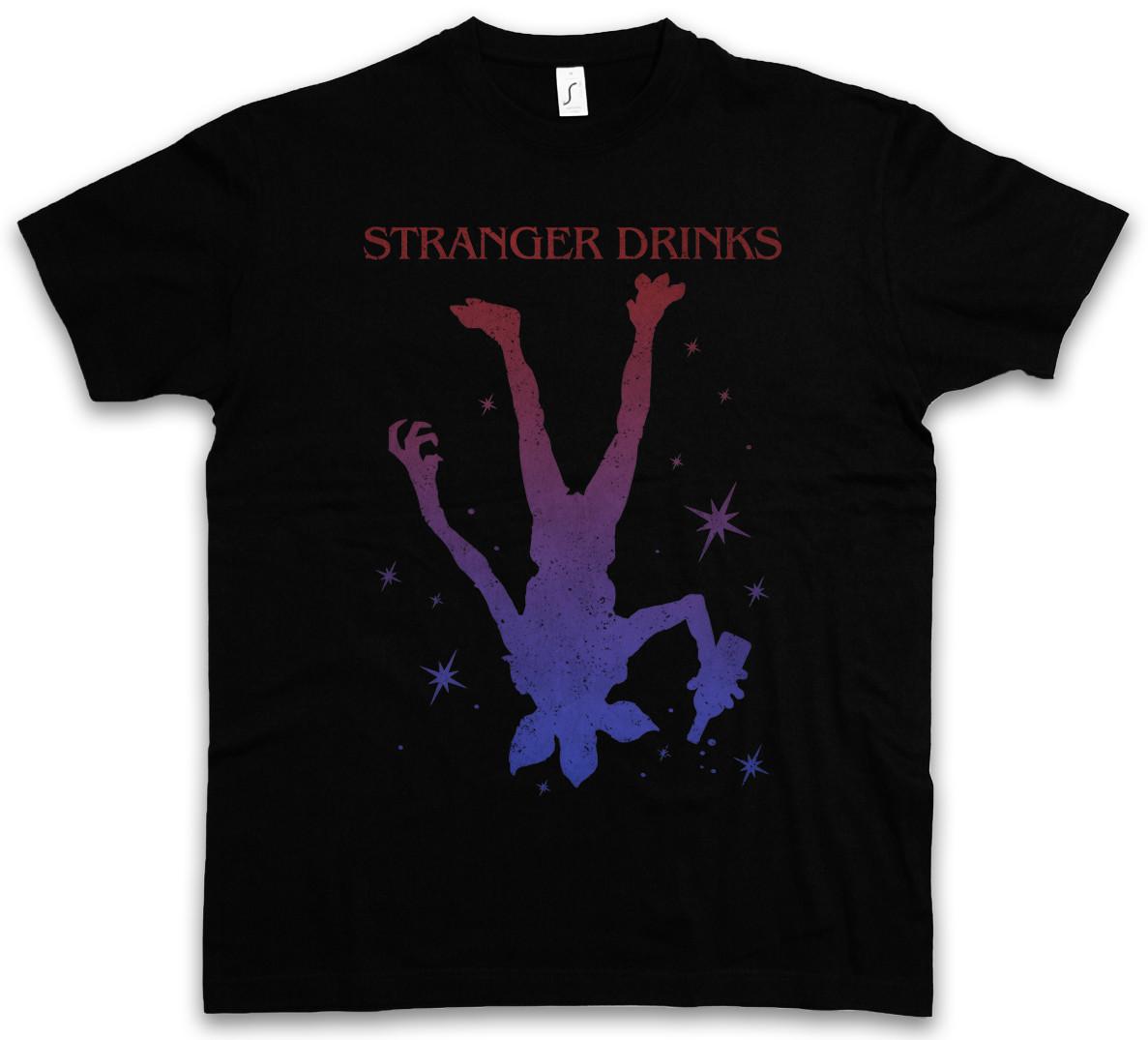 Stranger Drinks T-Shirt Fun Alcohol Drunk wasted intoxicated drunken Hangover L
