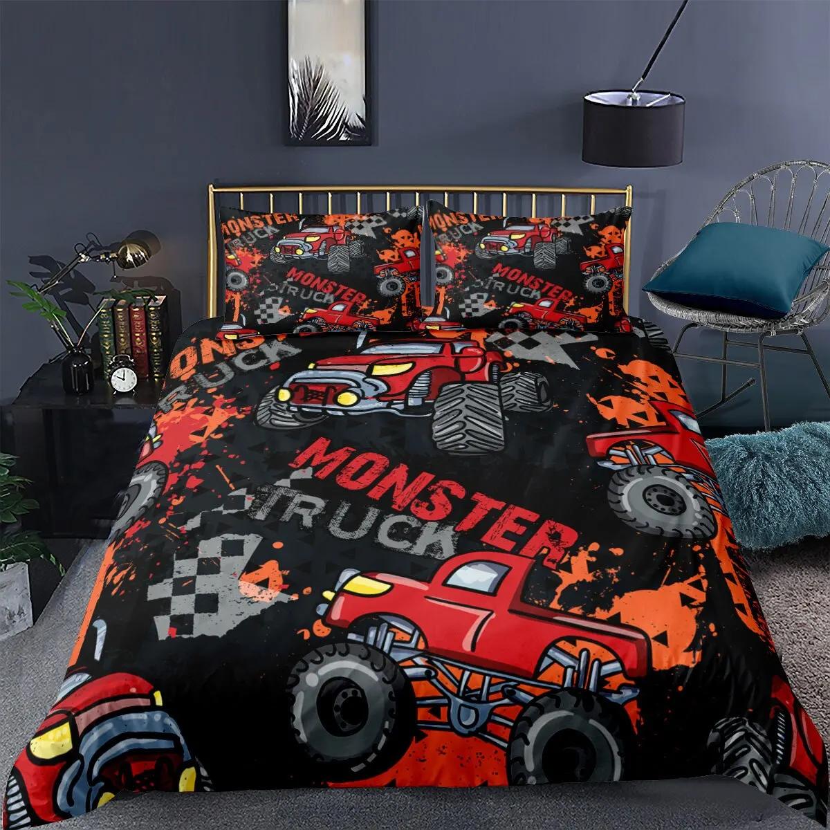 

Monster Truck Comforter Bedding Set Duvet Cover Set 3d Bedding Digital Printing Bed Linen Queen Size Bedding Set Droppshiping EU single(135x200cm)