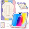 Silicone Protective Case With Wrist Strap IPad 10th Gen 10.9 Inch Rotating Stand Shockproof Anti-Slip Cover