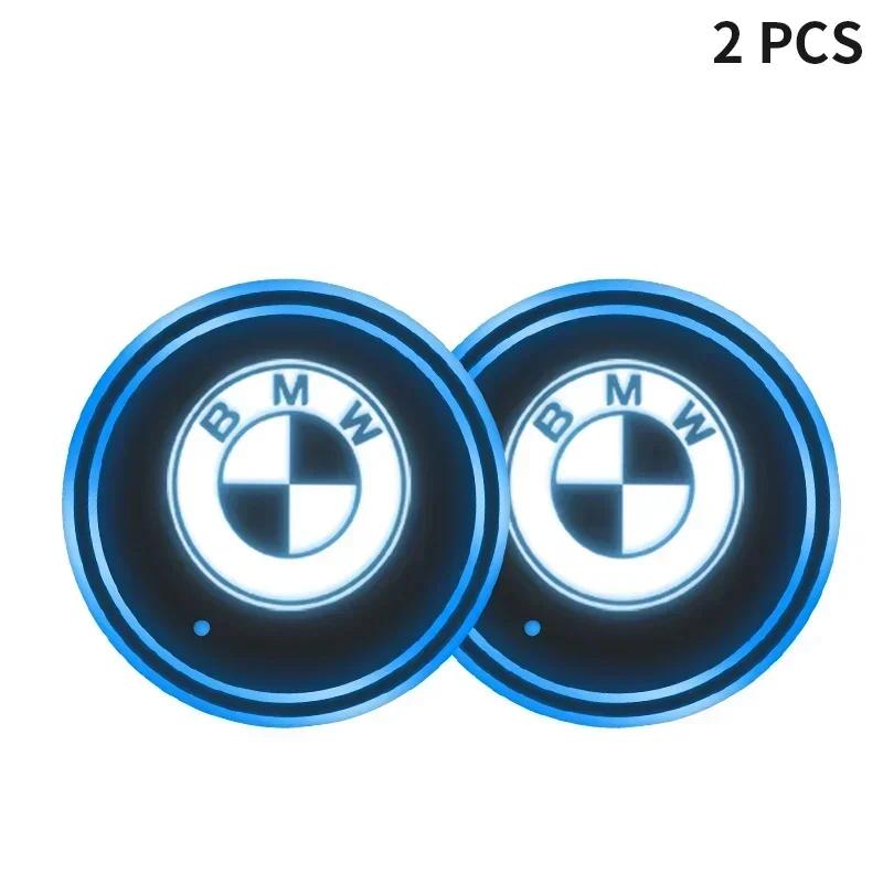1/2PCS Car USB Charging Luminescent Cup Pad Interior Atmosphere Lamp For BMW E46 E85 E60 F10 E39 F30 E36 F20 E87 E90 E70 X3 X5