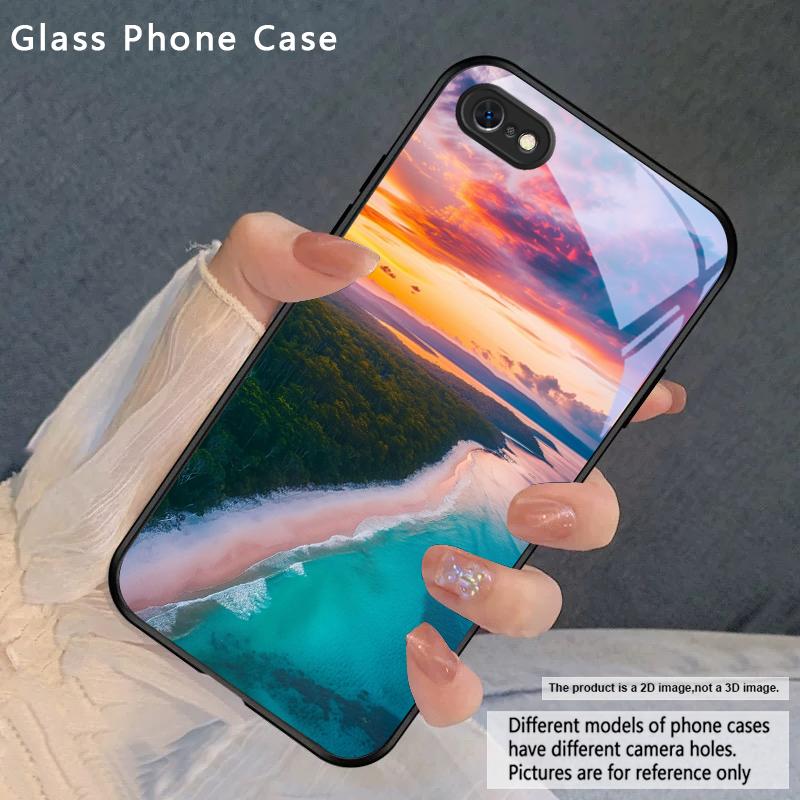 Sea storm small sailboat For iPhone 17 Pro Max 16 E 15 Plus 14 Pro 13 12mini 11 Air XS Max 5 6 7 8Plus SE Black Glass Phone Case