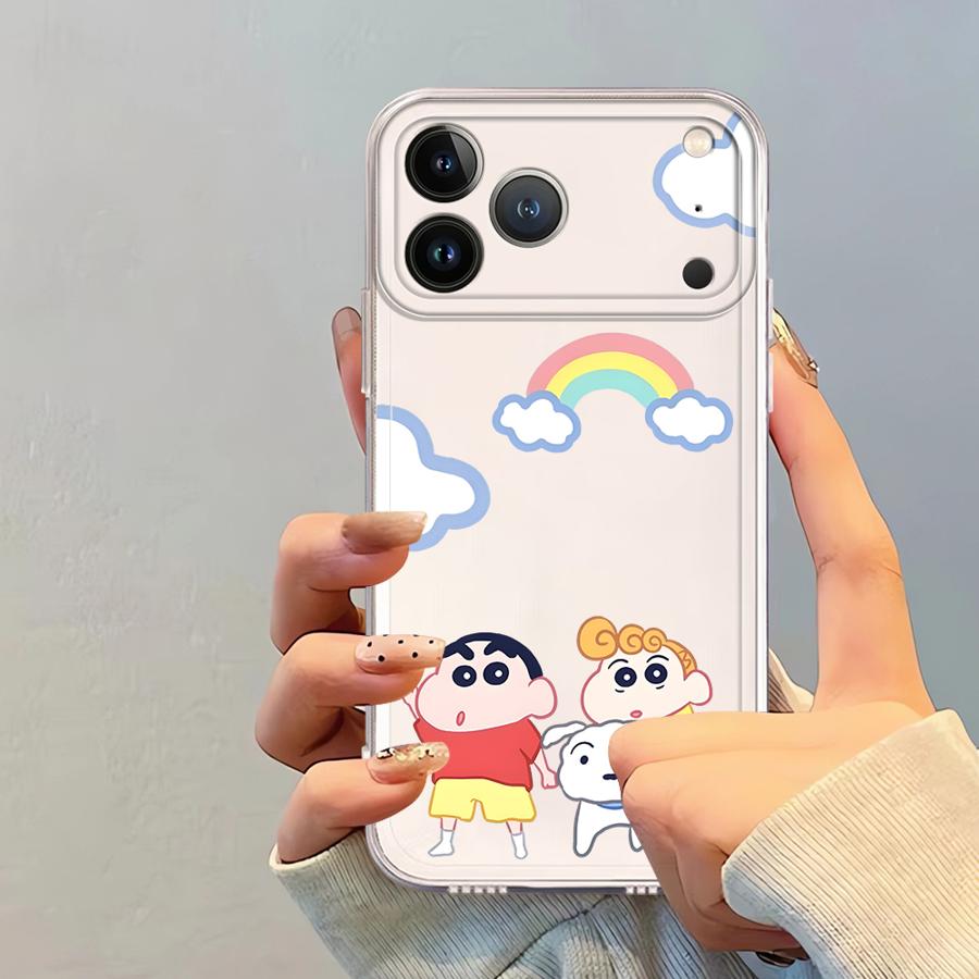 Case for iPhone 17 Pro Max 16 14 Plus XR 12 Mini 15 13 Pro XS Max 11 Air 7 8 Soft Phone Cover Crayon Shin Chan