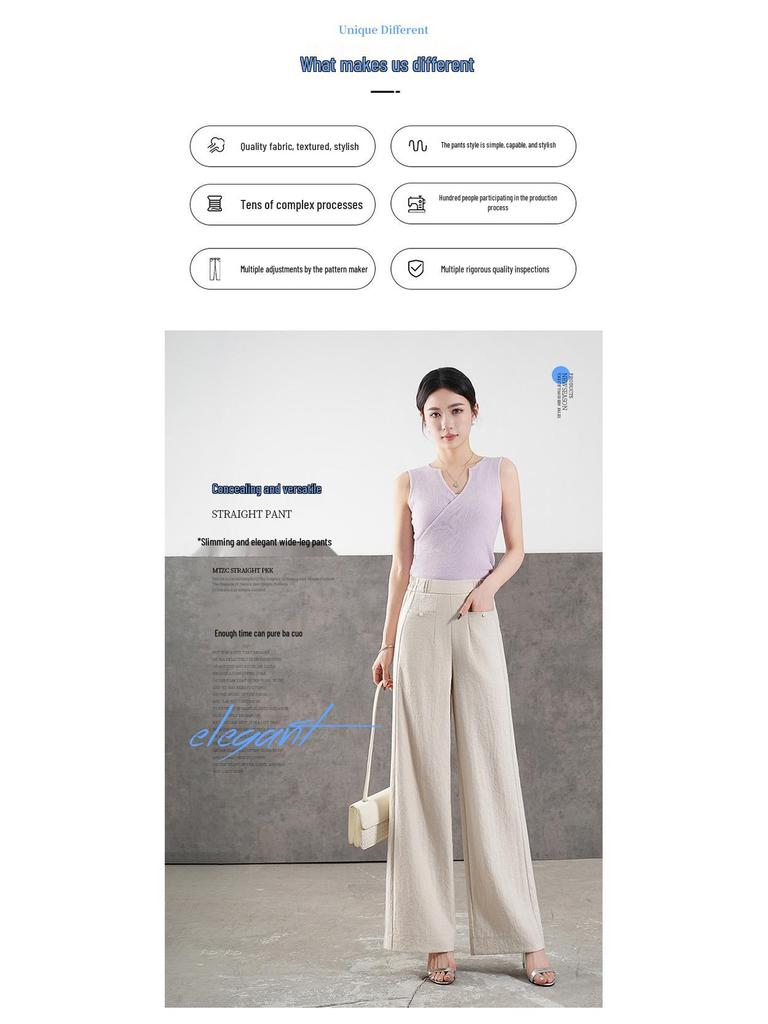 Women's High-Waisted Linen Wide-Leg Pants: Stylish, Comfortable, Casual Trousers for Summer (2026)