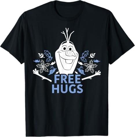 Frozen 2 Olaf Free Hugs Foliage Black TShirt S