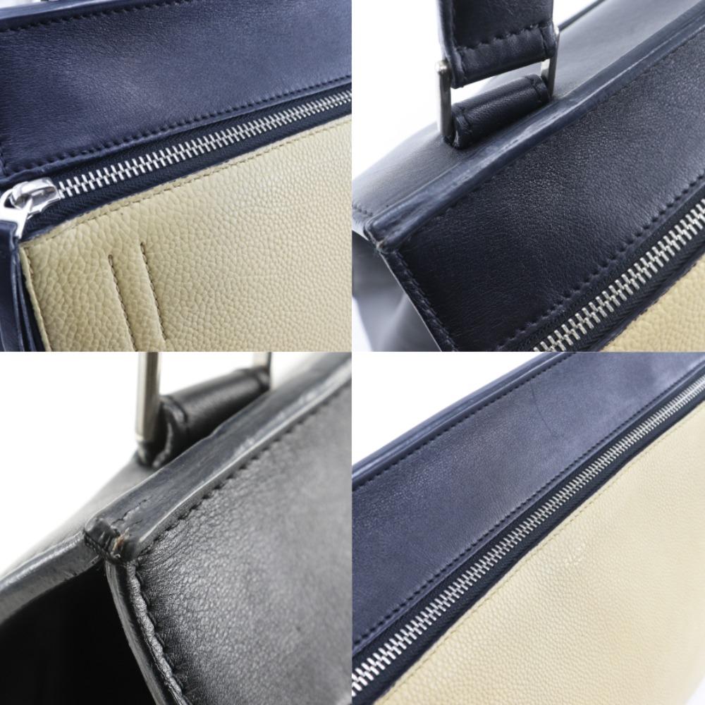 CELINE Edge medium Shoulder Bag Handbag By color Black / beige leather Women Used