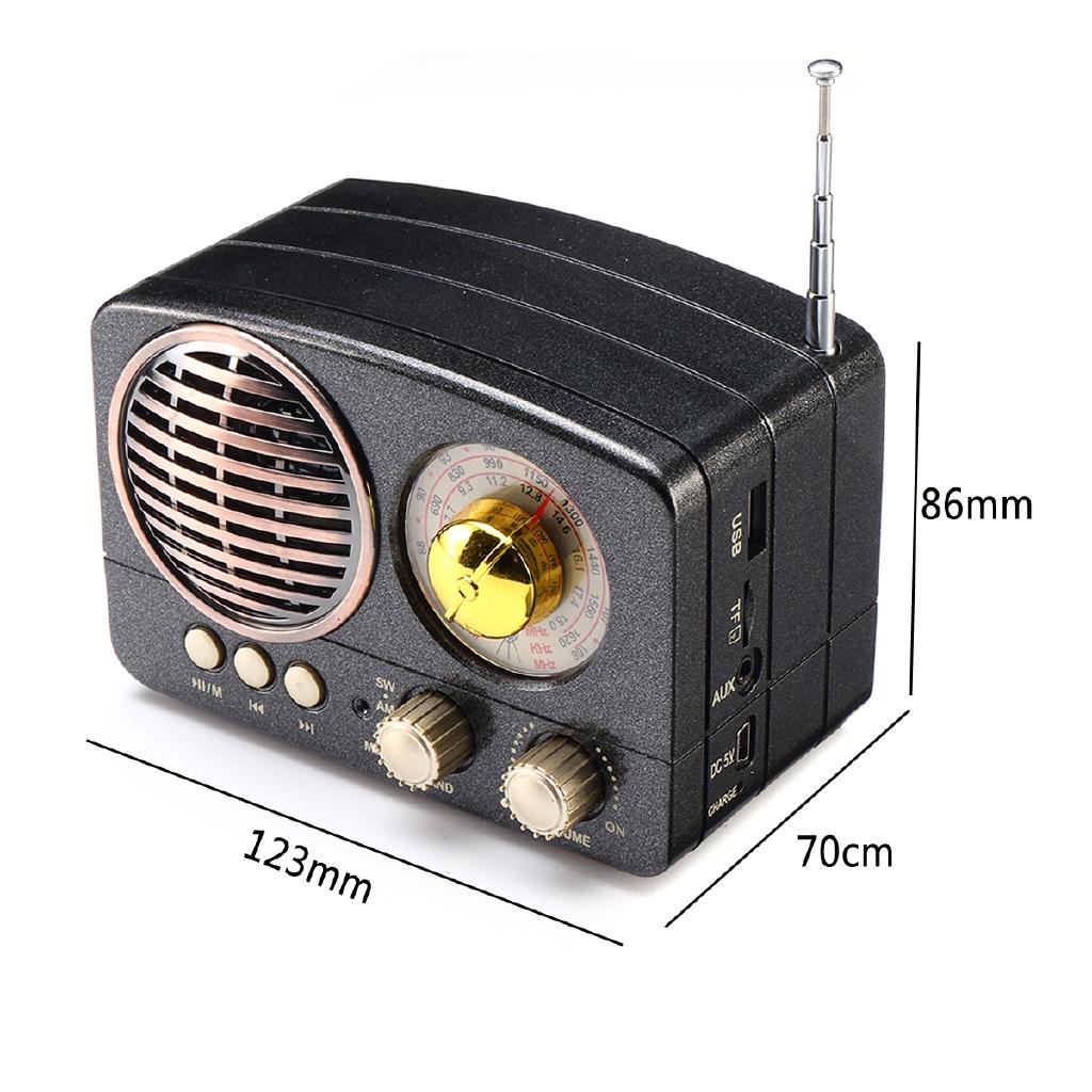 5W Handheld Receiver AM FM SW+bluetooth Speaker USB TF MP3 Music Player Radio Portable MIni Retro Radio