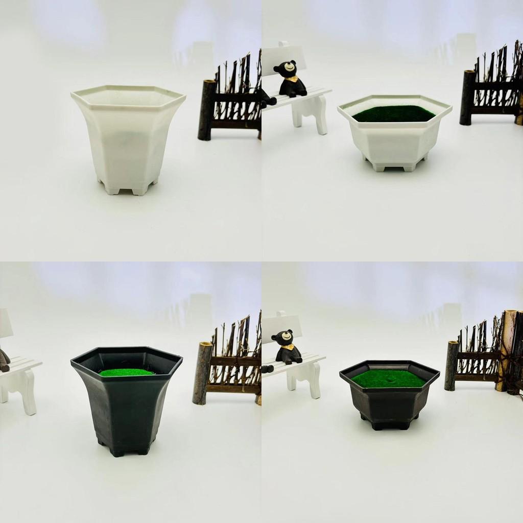 Minimalist Hexagon Planter With Plastic Construction For Home Office Indoor Use