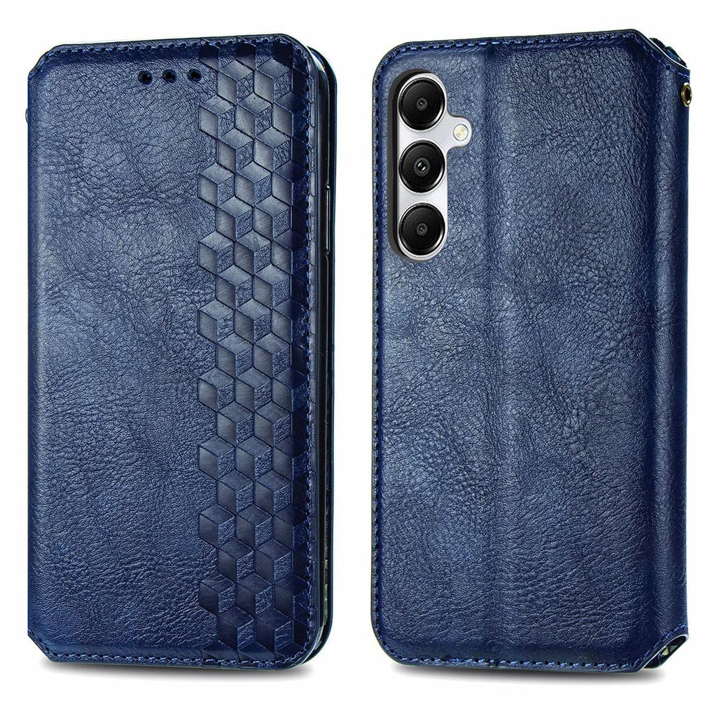 For Samsung Galaxy A35 5G PU Leather Case Rhombus Imprint Wallet Stand Phone Cover