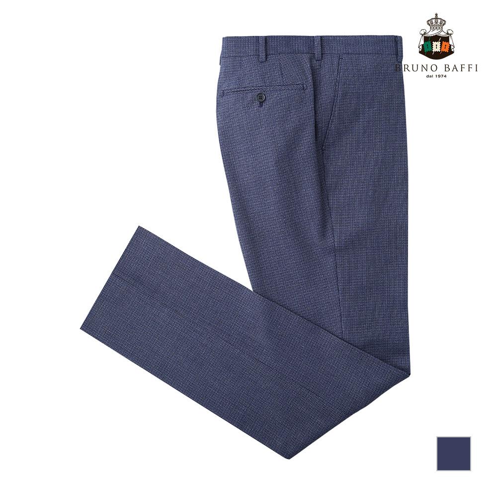 BRUNOBAFFI Textured Blue Slim Fit Suit Pants_Mangbxs2111