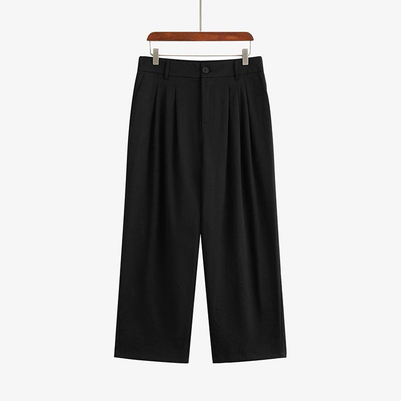 Women's Elastic Wide-leg Pants Summer High-waisted Slimming Straight-leg Pants with A Good Drape and Casual Pants