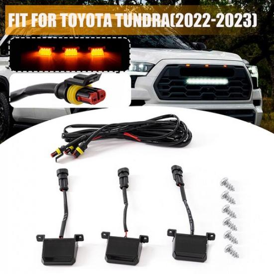 2022 2023 For Toyota Tundra for PRO LED Front Grille Lights Kit Smoked Lens 3pcs