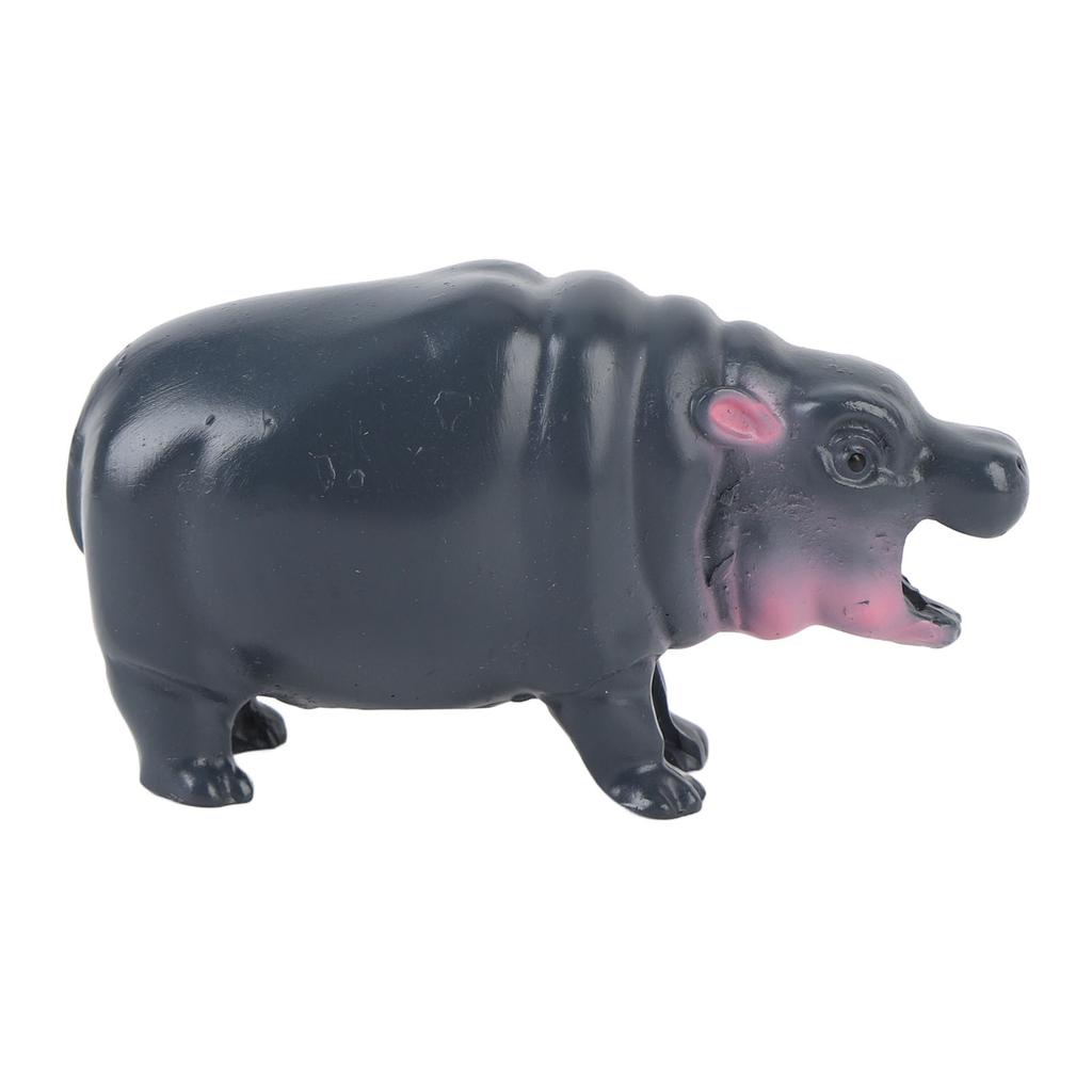 Pygmy Hippo Statue Cute Playful Resin Hippopotamus Figurine Home Desktop Decoration