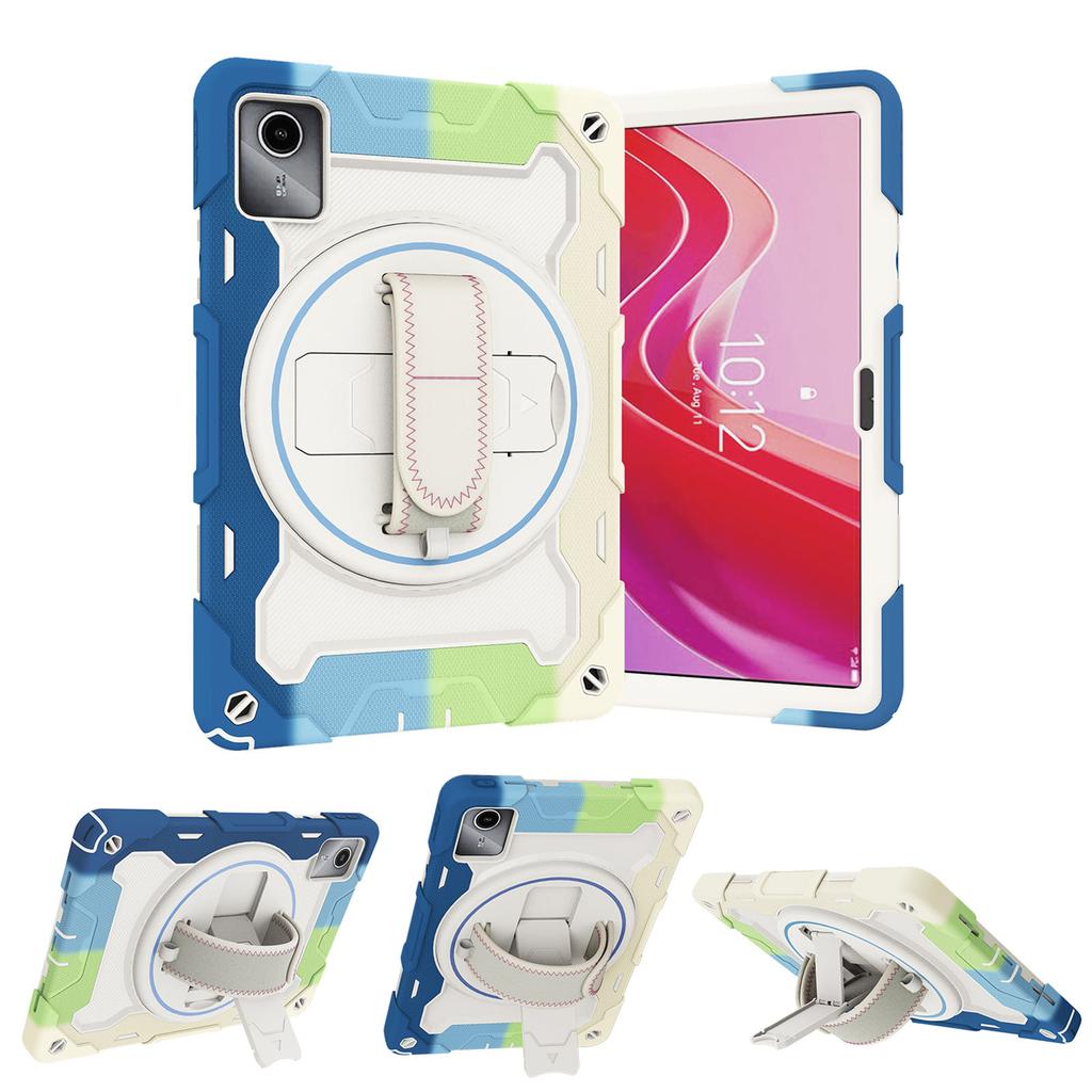 Rotating Rugged Case for Lenovo Xiaoxin Pad 2024 Tab M11 TB-330FU TB-331FC Armor Cover with Hand Strap 3-Layers Protection Funda