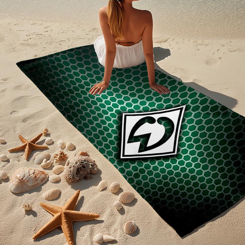 1PC Green Bremen Pattern Beach Towel - Soft, Absorbent Microfiber, Lightweight, Ideal for The Beach, Parties, Travel, Camping fan gifts