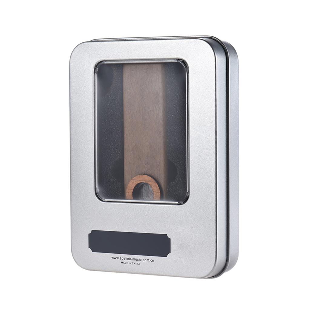 Wooden Kazoo Musical Instrument Ukulele Guitar Partner Wood Harmonica with Metal Box for Music Lover