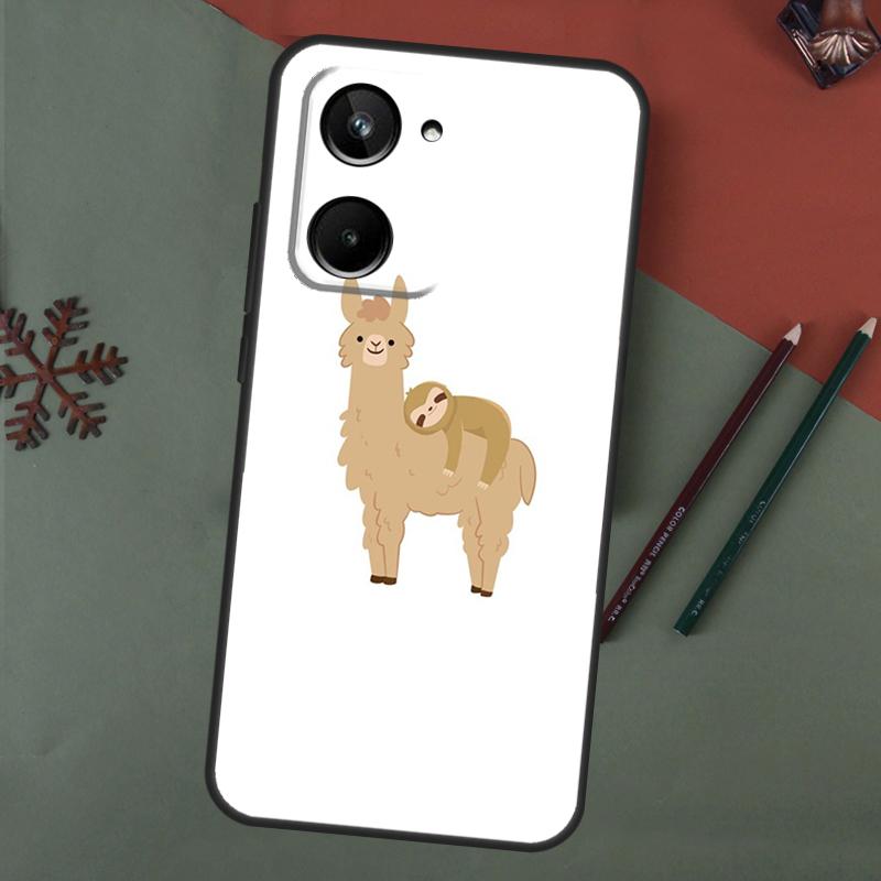 Cute Lovely Cozy Sloth Animal Case For Realme C75 C65 C67 C71 C63 C61 C55 C51 C53 C35 11 12 13 14 15 Pro Plus GT6 GT7 Pro