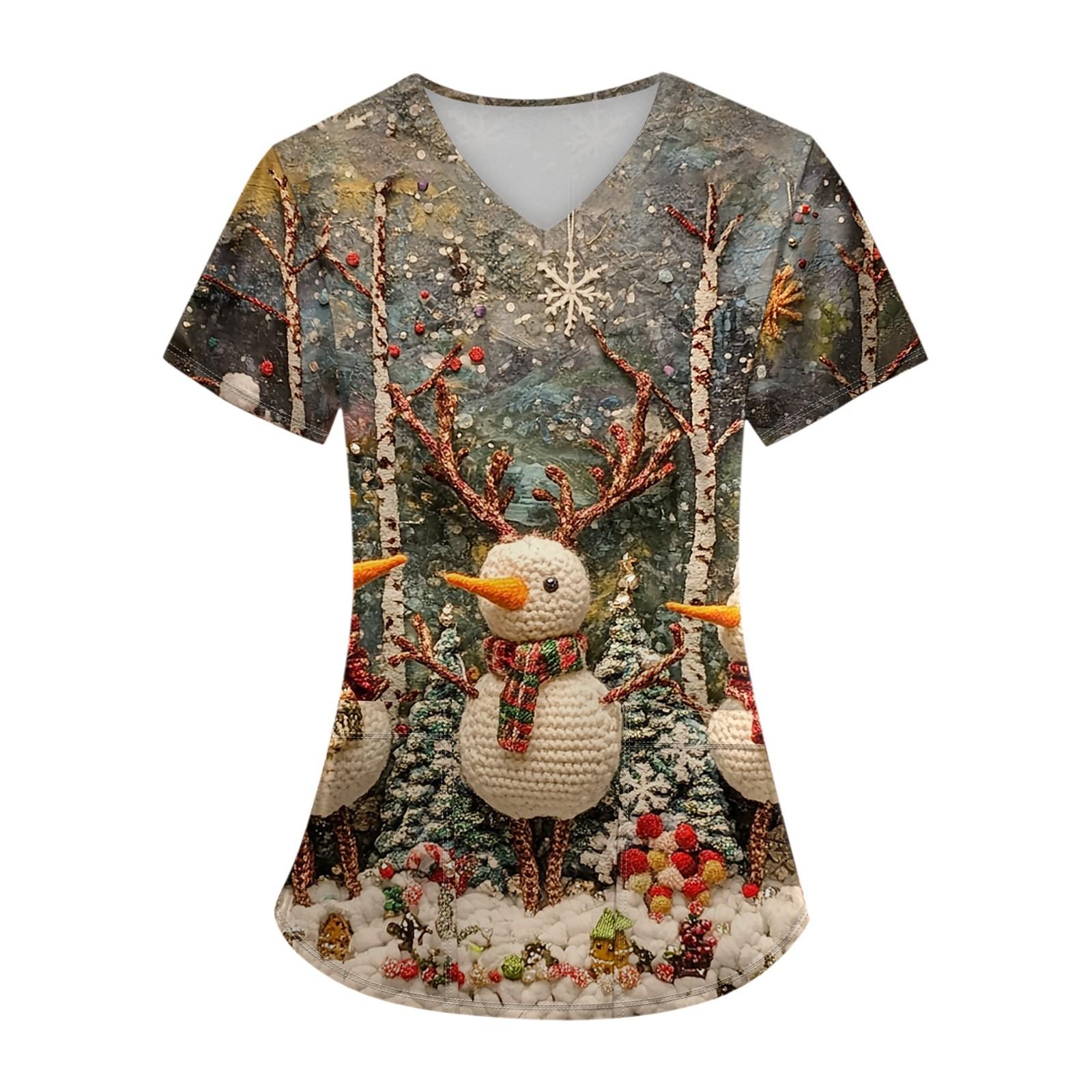 

Женский топ с карманом и коротким рукавом с крестом и V-образным вырезом L