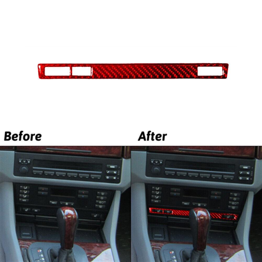 Red Carbon Fiber Interior Seat Heated Button Cover Trim For BMW M5 E39 1998-2003