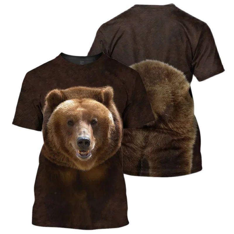 Summer Fashion Originality Funny Animal Graphic T-shirt For Men Trend Casual 3D Print Hip Hop Personality Street Round Neck Tees