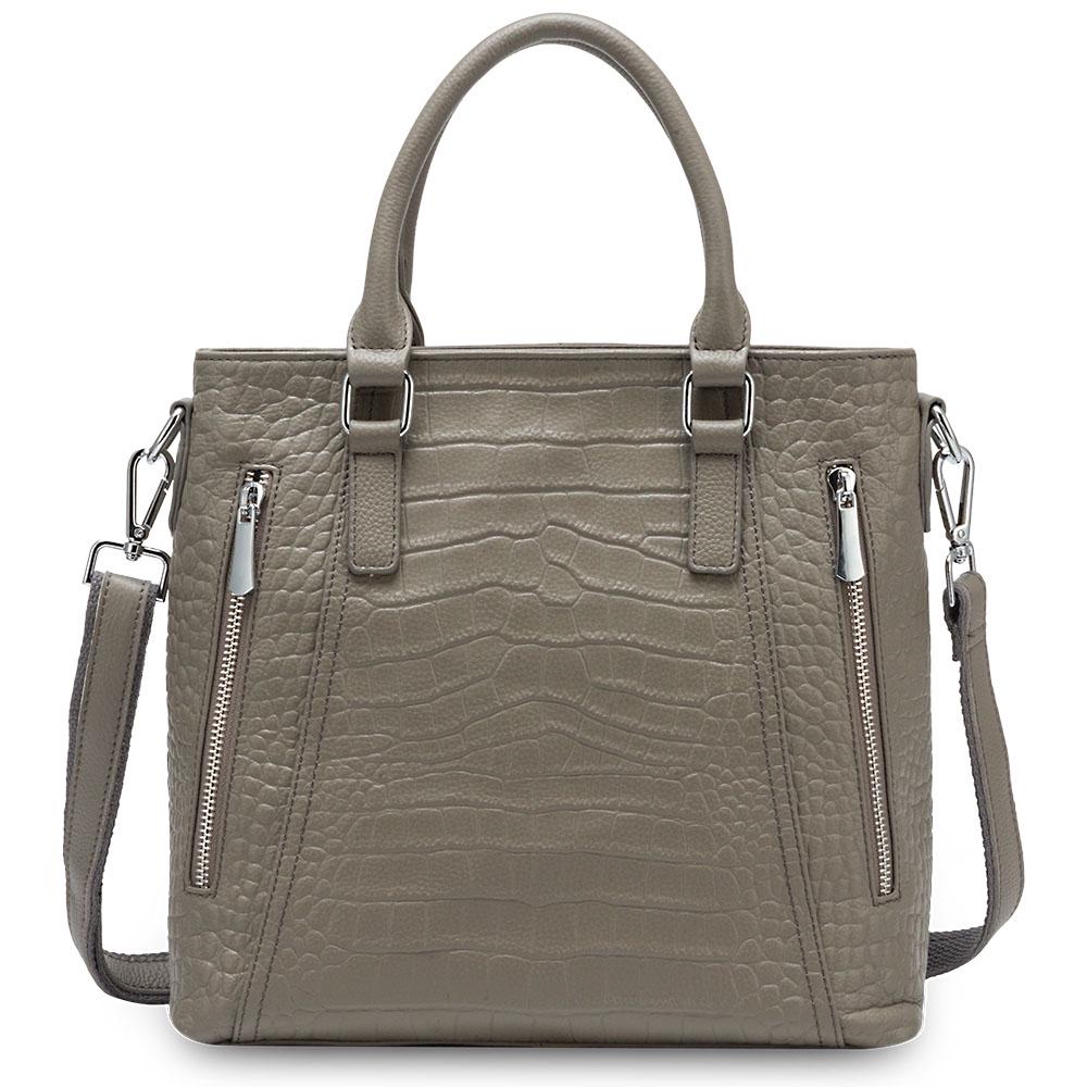 

Женская сумка из натуральной кожи серый