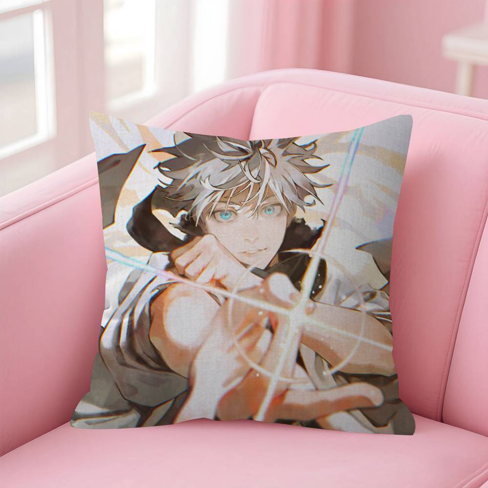 Satoru Gojo Anime Jujutsu Kaisen Pillow Gift Home Office Decoration Bedroom Sofa Car Cushion Cover Case 45X45