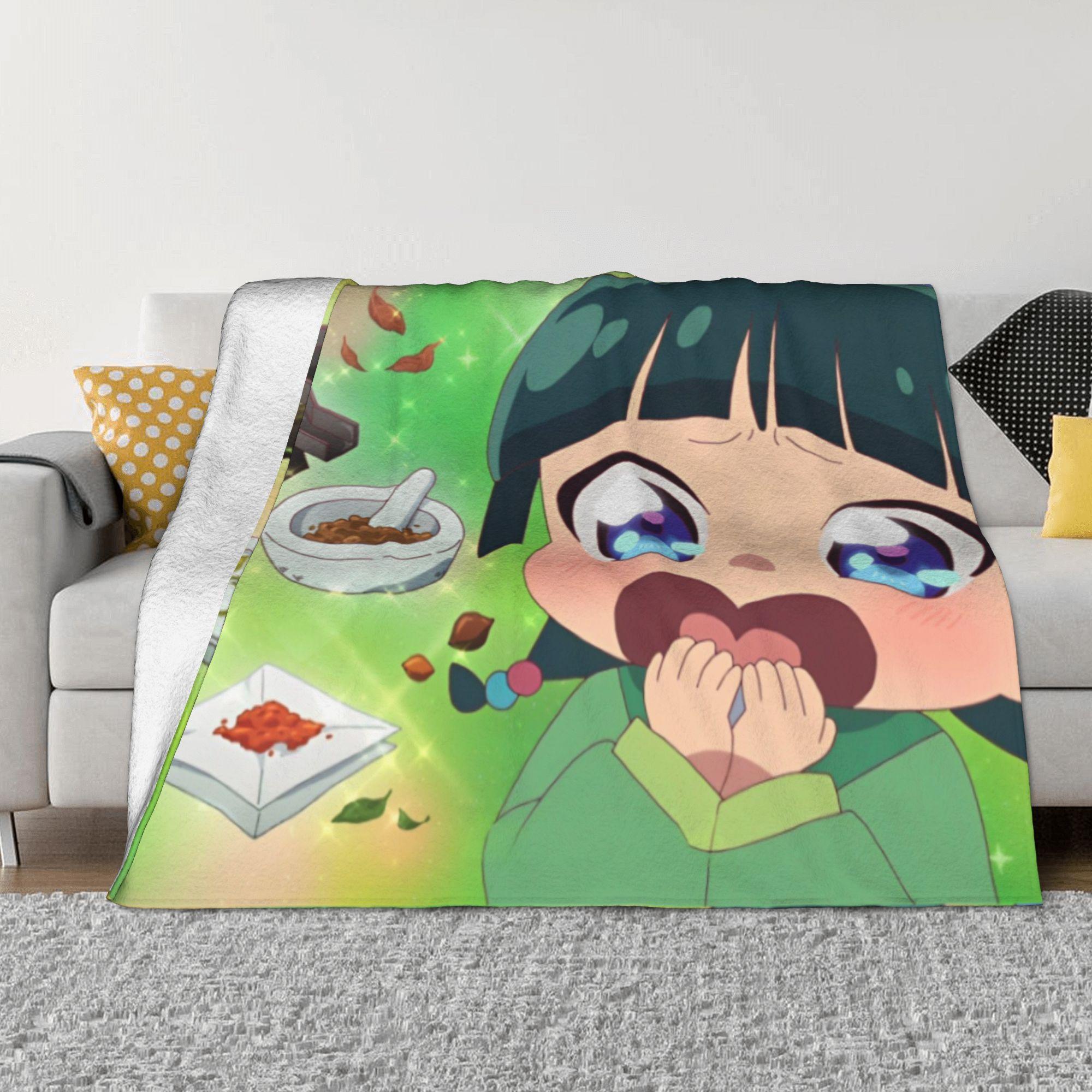 The Apothecary Diaries Maomao Plush Blanket Cartoon Anime Awesome Throw Blankets for Home 125*100cm Bedspread 30x40in