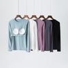 Spring and Autumn New Women's Pajamas Tops Round Neck Modal with Chest Pads Long-sleeved T-shirts Bottoming Shirts Home Clothes