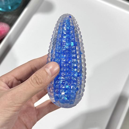2Pcs Fake Corn Squeeze Toy Anxiety Stress Relief Transparent Corn Pinch Sensory Toy Teens Adults Soft TPR Calming Vegetable Fidget Toy