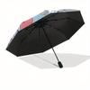 Stitch,Love Fully automatic themed umbrella   8 ribs durable iron frame, tri fold compact design, perfect as a gift, travel umbrella, unisex