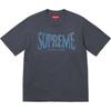 Flocked Washed S/S Top Navy