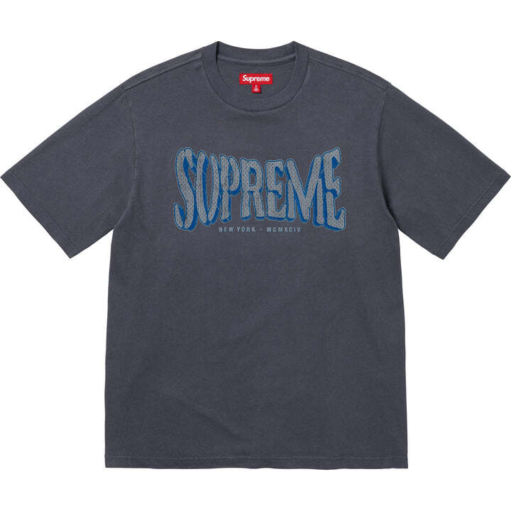 Supreme Flocked Washed S/S Top Navy M
